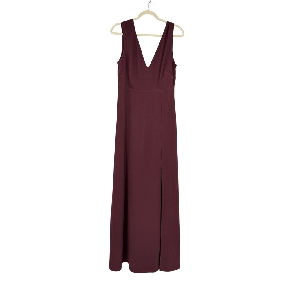 Birdy Grey Shamin V-Neck Maxi Dress Cabernet Burgundy XL Sleeveless Slit NEW